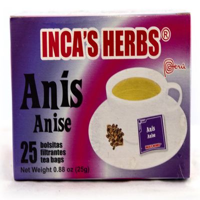 INCA'S FOOD Te de Anis, 25 gr. - 2 Pack. /Tea Anise Flavor .88 oz. - 2 Pack.