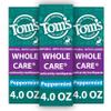 Tom's of Maine Whole Care Natural Toothpaste with Fluoride, Peppermint, 4 oz. 3-Pack (Packaging May Vary) view 1