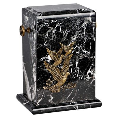 Onyx Adult Cremation Urn for Ashes Cremation Urn Single Stone Cremains or Pet Cremains - Black Onyx