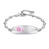 LinnaLove Heart Medical alert bracelet for Women Fashion Medical ID bracelets with Free engravingSilver-NO BP/IV/NEEDLES THIS ARM  view 1