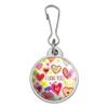I Love You Valentine's Day Hearts Jacket Handbag Purse Luggage Backpack Zipper Pull Charm view 1