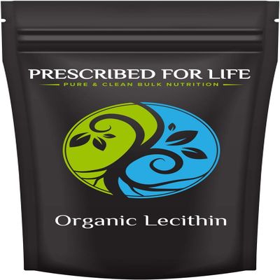 Prescribed For Life Organic Sunflower Lecithin Powder, Natural, Gluten Free, Vegan, Non GMO, Soy Free, Kosher, Lecithin Supplement Rich in Choline & Essential Fatty Acids (1kg / 2.2lb)