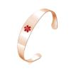 LinnaLove Stylish medical alert bangle bracelets for women with Free Custom Engraving (Rose Gold) view 1