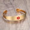 LinnaLove Stylish medical alert bangle bracelets for women with Free Custom Engraving (Rose Gold) view 2