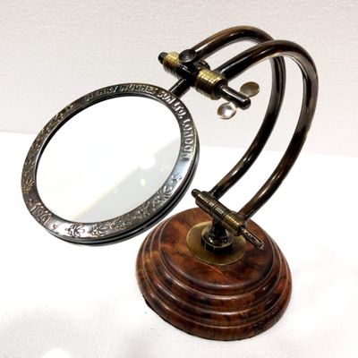 Antique Brass Adjustable Magnifying Glass Vintage Nautical Table Decor Magnifier