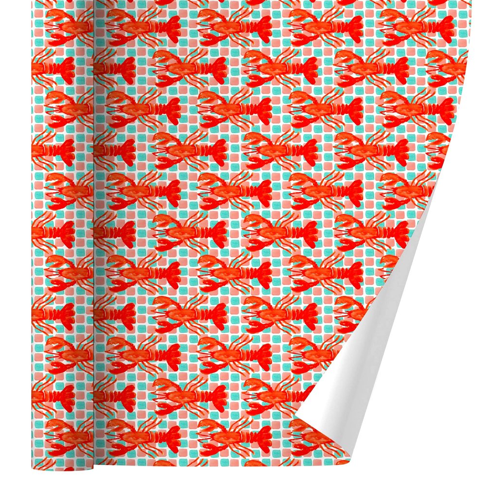 GRAPHICS & MORE Lobster Tiles Gift Wrap Wrapping Paper Rolls
