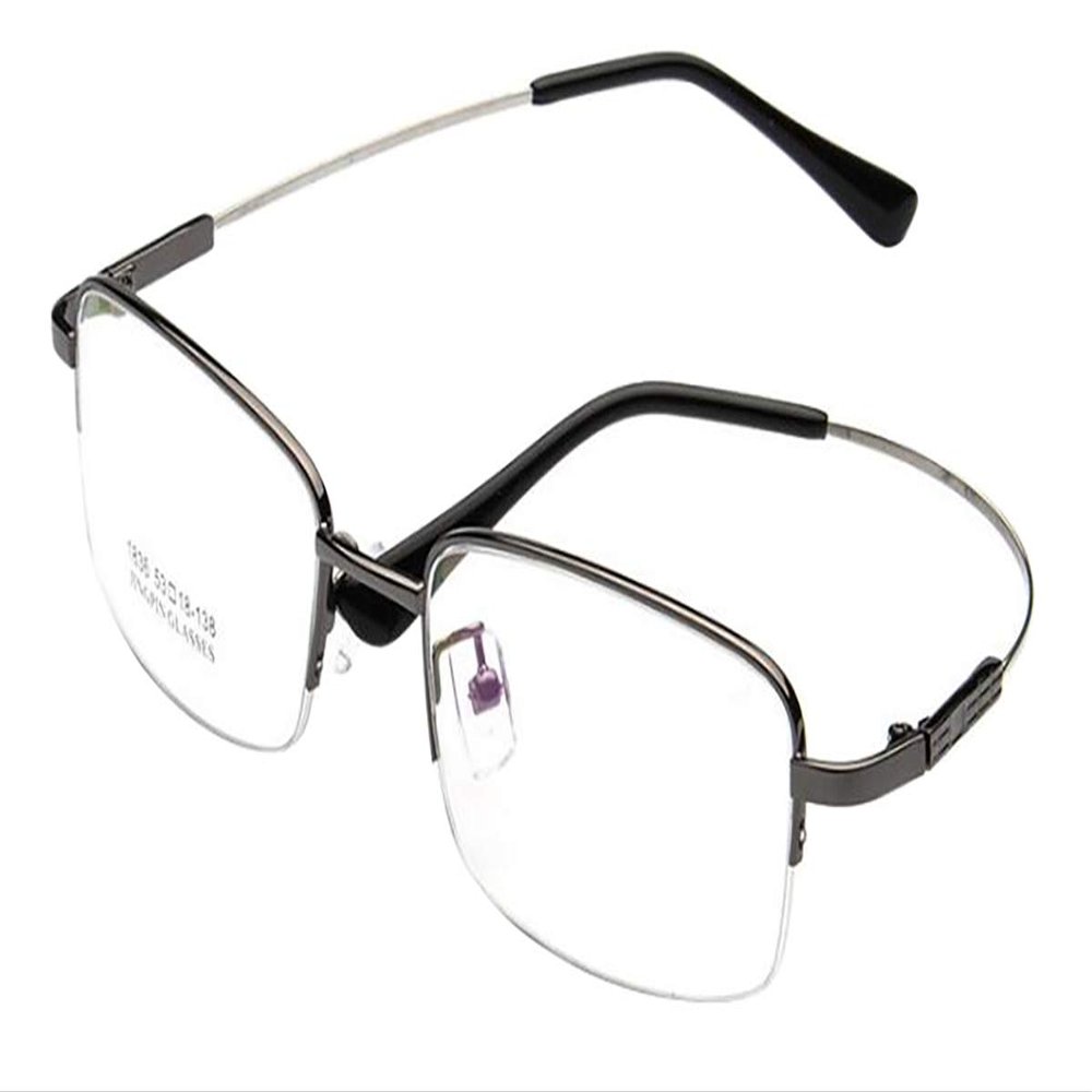 Newsight Men's Business Rectangular Half frame Engraved Flexible Titanium Reading Glasses (Black, 2.50)