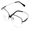 Newsight Men's Business Rectangular Half frame Engraved Flexible Titanium Reading Glasses (Black, 2.50) view 1
