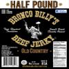 Bronco Billy's Beef Jerky Hickory Smoked Old Country Half Pound Resealable Bag view 2
