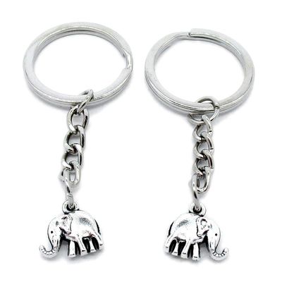 5 PCS Antique Silver Keyrings Keychains Key Ring Chains Tags Clasps AA461 Elephant