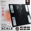 Vivitar PS-V163-B Body Analysis Digital Bathroom Scale With An Easy To Read LCD Display Wireless Weight Smart Body Fat Scale Sleek Tempered Glass Platform, Large Display, 400 Pounds, Black view 2