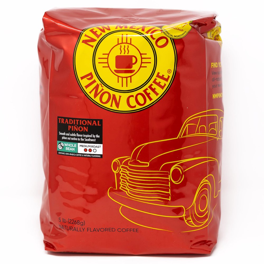New Mexico Pion Coffee Naturally Flavored Coffee (Traditional Pion Whole Bean, 5 pound)