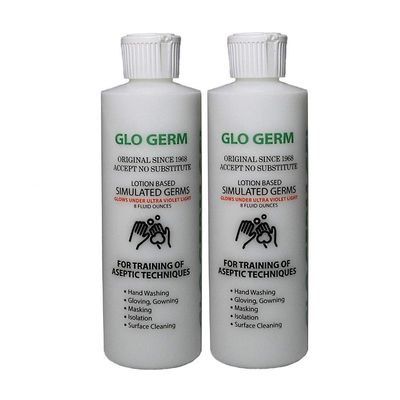Glo Germ Gel 8 Ounce Two Pack Double Pack Glo Germ Gel (16 oz) - Gel Lotion Based Simulated Germs - Helps Promote Better Hand Washing Habits - Training for Aseptic Techniques - Two Pack
