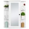 Elegant Modern Look Features Multipurpose Wall Mount Cabinet Storage Shelf Bathroom Furniture Storage Media Medicine Wood, Single Door Mirror Shelves Organizer Multi-Function view 4
