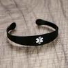 LinnaLove Stylish medical alert bangle bracelets for women with Free Custom Engraving (Black) view 2