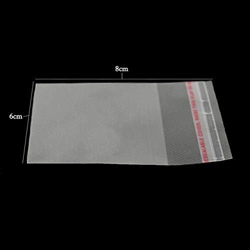 DalaB 200pcs 8 Size OPP Plastic Crystal Clear Bags Self Adhesive Seal Cellophane Bags Party Gift Bags - (Color: 6X8CM)