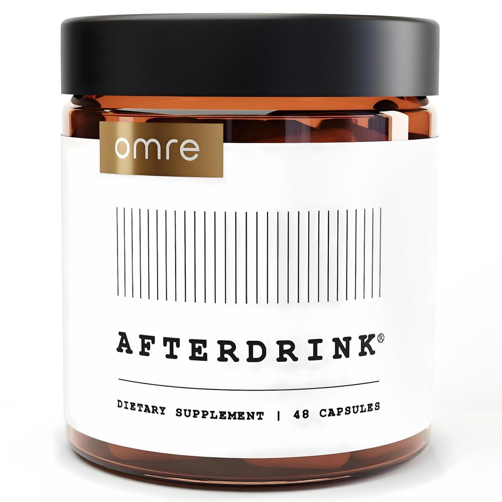 omre AfterDrink Restore Pills with Milk Thistle, DHM, Vitamin B, Ginger & Herbal Extracts - Pre & Post Drinking Supplement with Liver Support for Better Mornings - Made in USA (48 Caps)
