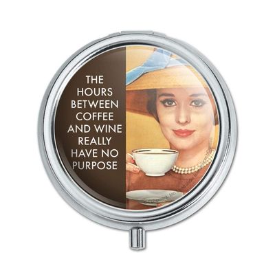 The Hours Between Coffee and Wine Really Have No Purpose Funny Pill Case