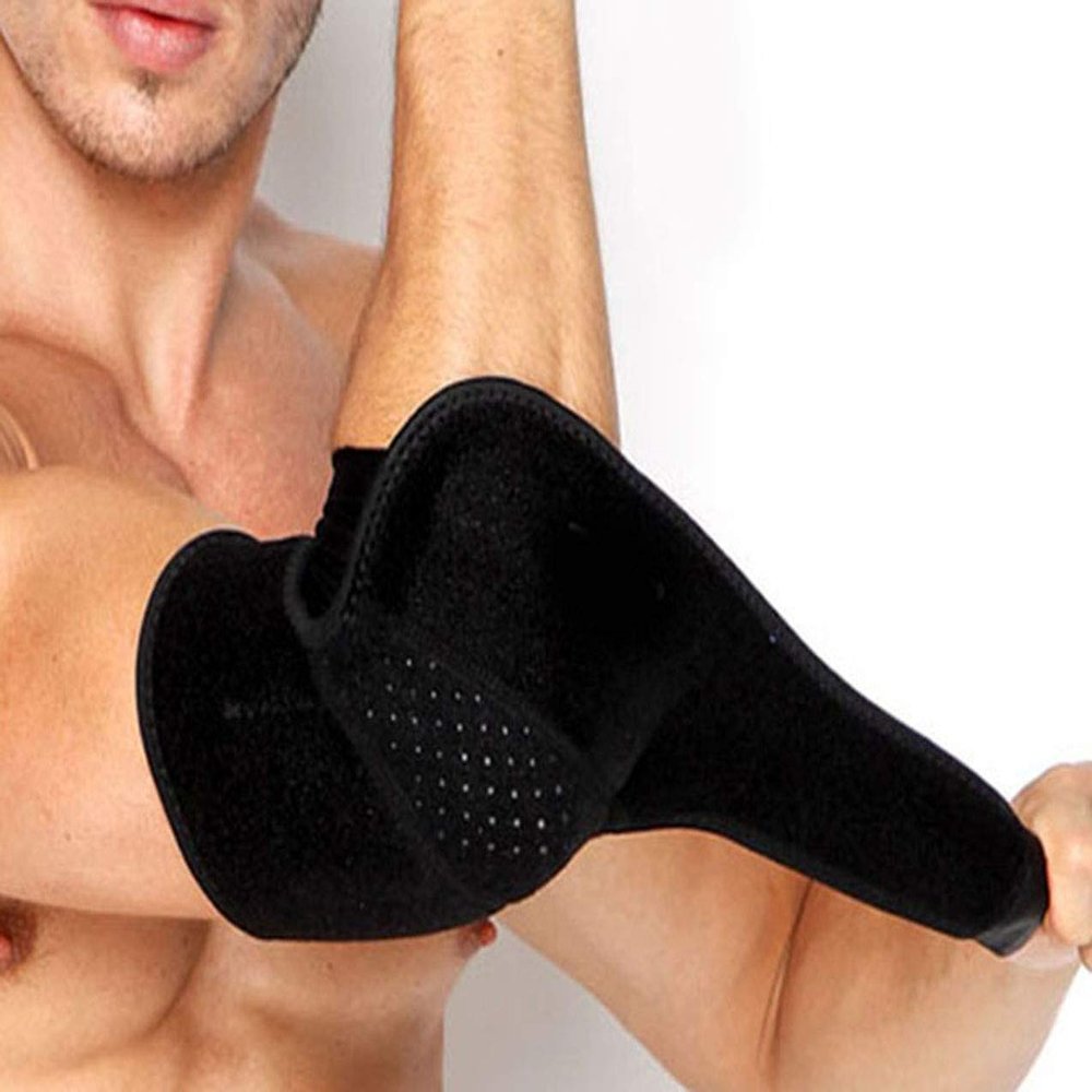 1PCS Adjustable Breathable Elbow Support Brace Pads Coderas Arm Protective Gear Sports Safety for Badminton Gym Tennis (Black)