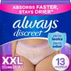 Always Discreet Adult Incontinence Underwear for Women and Postpartum Underwear, XXL, Up to 100% Bladder Leak Protection, 13 Count view 1
