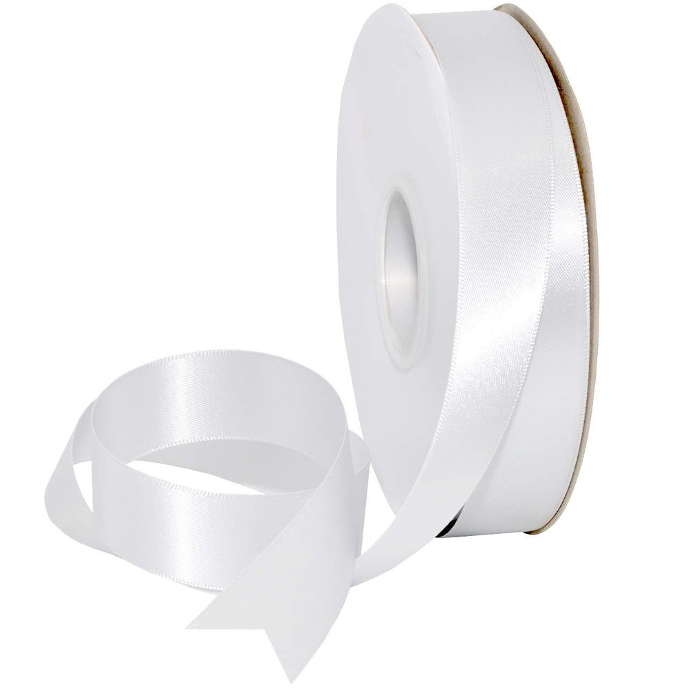 Morex Ribbon Double Face Satin Ribbon 7/8" X 50 YD Shell Gray Ribbon for Gift Wrapping, Birthday Gift Cards, Satin Dress for Women, Silk Ribbons for Crafts, Wedding Gifts for Couple