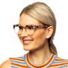 2SeeLife Round Cat-Eye Reading Glasses for Women | Indigo, 1.75 view 3