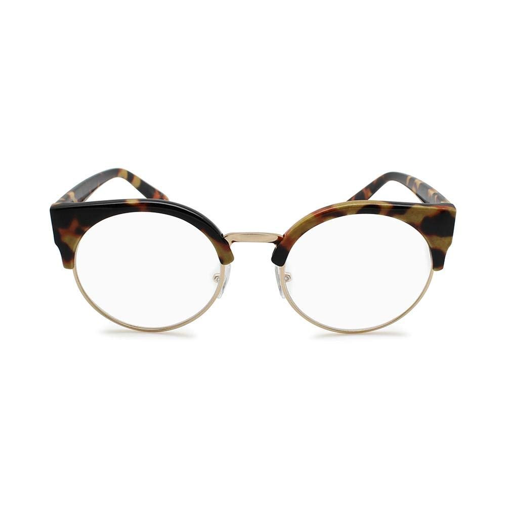 2SeeLife Round Cat-Eye Reading Glasses for Women | Brown, 1.75