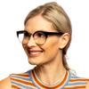 2SeeLife Round Cat-Eye Reading Glasses for Women | Black, 2.25 view 3