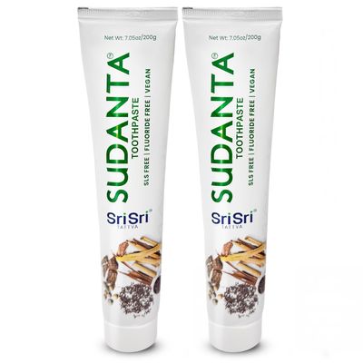 Sri Sri Tattva Sudanta Herbal Toothpaste  SLS Free & Fluoride Free Natural Ayurvedic Toothpaste for Strong Teeth, Healthy Gums & Oral Care  200 g Pack of 2