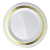 " OCCASIONS " 360 Pcs set (60 guest) Wedding Disposable Plastic Plate and Silverware Combo 10.5" + 7.5" + Silverware (Double Fork) (Soleil in White Gold, Gold silverware) view 3