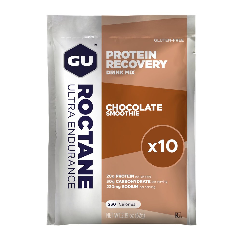 GU Energy Roctane Ultra Endurance Protein Recovery Drink Mix, Gluten-Free and Kosher Dairy, Recovery Support After Any Workout, 10 Packets, Vanilla Bean
