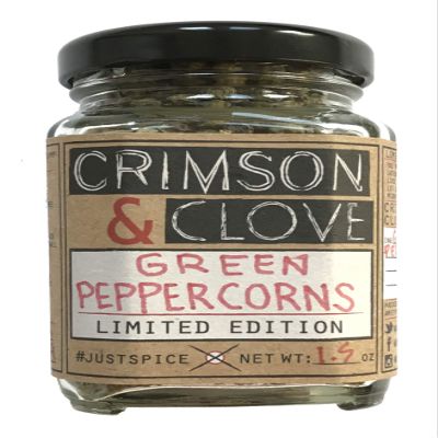 All Natural Premium Whole Green Peppercorns by Crimson and Clove (1.5 oz. glass spice jar)