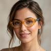 2SeeLife Oversized Cat Eye Reading Glasses for Women Medium-Large Fit, Sturdy Frame, Spring Hinges, Premium Cateye Readers, Honey Yellow, +1.50 view 3