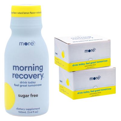 Morning Recovery DHM Electrolyte, Milk Thistle Drink Proprietary Formulation to Hydrate While Drinking, Non GMO, Vegan, Gluten-Free, Sugar-Free Lemon, Pack of 24