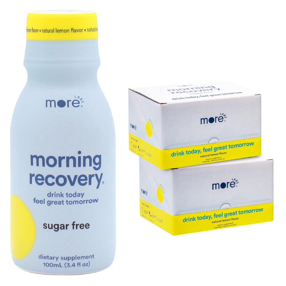 Morning Recovery DHM Electrolyte, Milk Thistle Drink Proprietary Formulation to Hydrate While Drinking, Non GMO, Vegan, Gluten-Free, Sugar-Free Lemon, Pack of 24