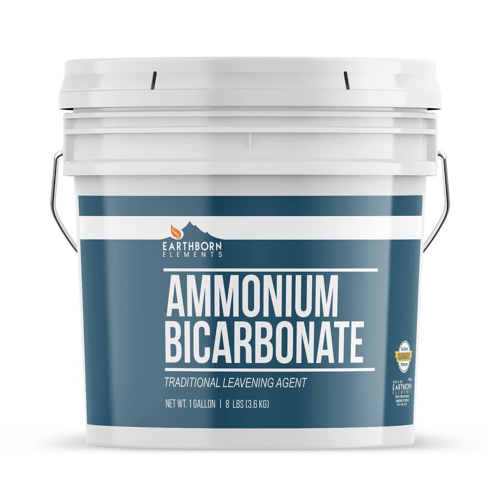 Earthborn Elements Ammonium Bicarbonate Powder (1 Gallon), Bakers Ammonia, Flat Baked Goods, Leavening Agent, Resealable Bucket