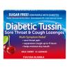 Diabetic Tussin Sugar Free Sore Throat & Cough Drops, Wild Cherry, 15 Count, Sodium-Free Lozenges with Soothing Liquid Center view 1