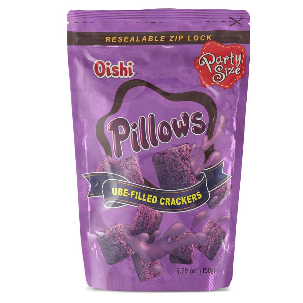 Oishi Pillows Ube Filled Crackers,5.29 Ounce Pack of 2