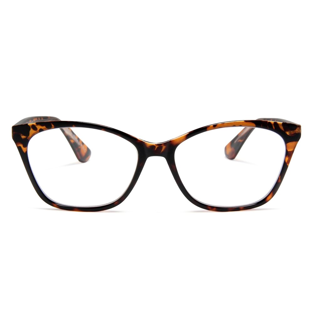 2SeeLife Large Cat Eye Reading Glasses For Women - Medium-Wide Faces, Durable Frame, Spring Hinges, Oversized Cateye Readers, Brown Tortoise, +4.00