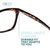 2SeeLife Large Cat Eye Reading Glasses For Women - Medium-Wide Faces, Durable Frame, Spring Hinges, Oversized Cateye Readers, Brown Tortoise, +4.00 view 4