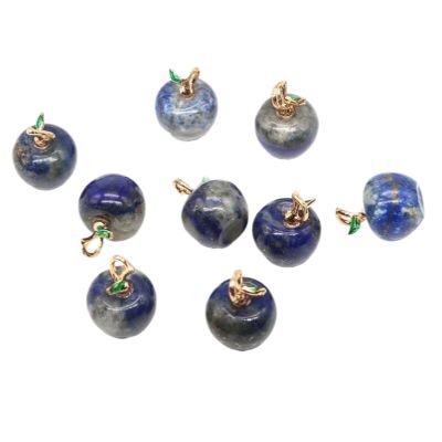 YANNEN 12X14mm Mini Apple Stone Pendant Natural Crystal Gemstone DIY Jewellery Accessories(Lapis Lazuli,20 PCS)