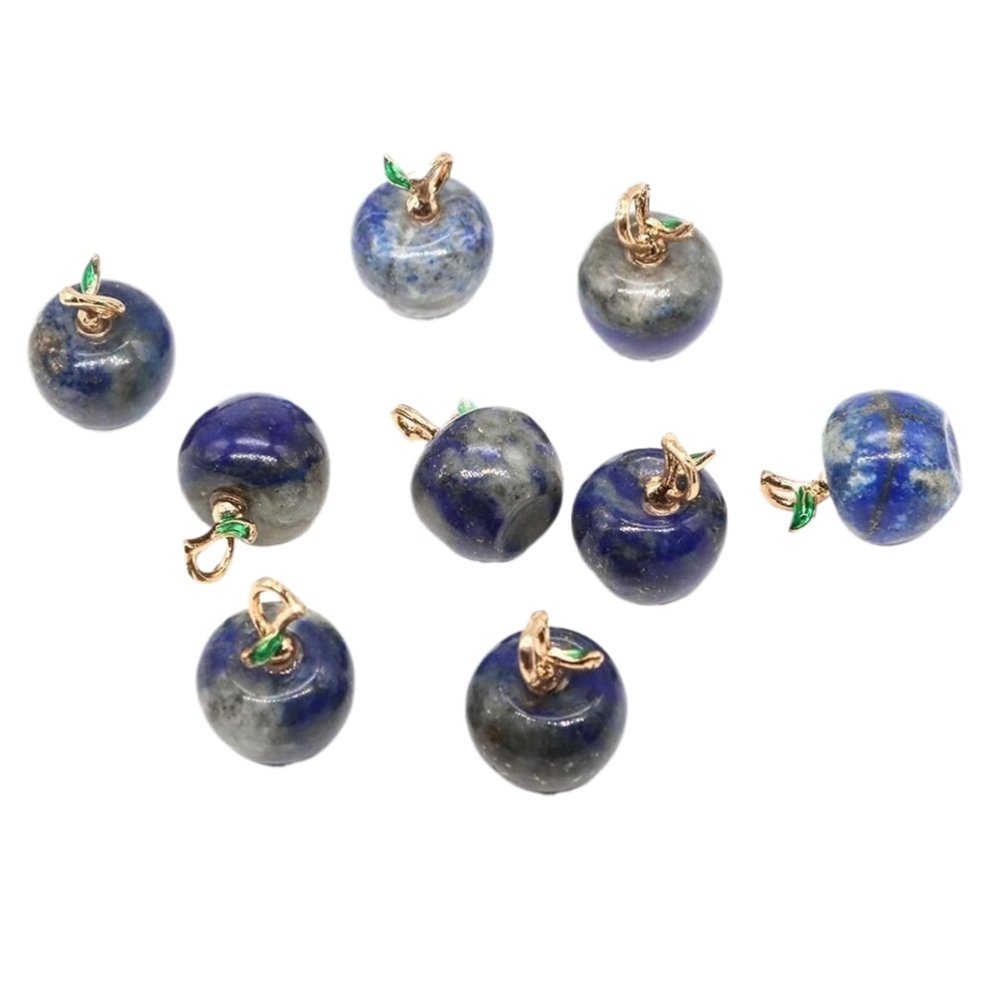 YANNEN 12X14mm Mini Apple Stone Pendant Natural Crystal Gemstone DIY Jewellery Accessories(Lapis Lazuli,20 PCS)