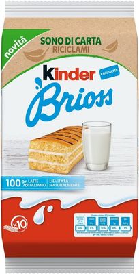 3X Kinder Brioss Italian Sponge Finger Rich Milk Filling 280g 10 Sweet Snacks