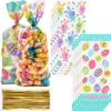 Chuangdi 100 Pack Easter Treat Bags Bunny Candy Cellophane Bag Easter Egg Goodie Cooikes Gift for Party Favor Supplies(Egg and Rabbit Style) view 1