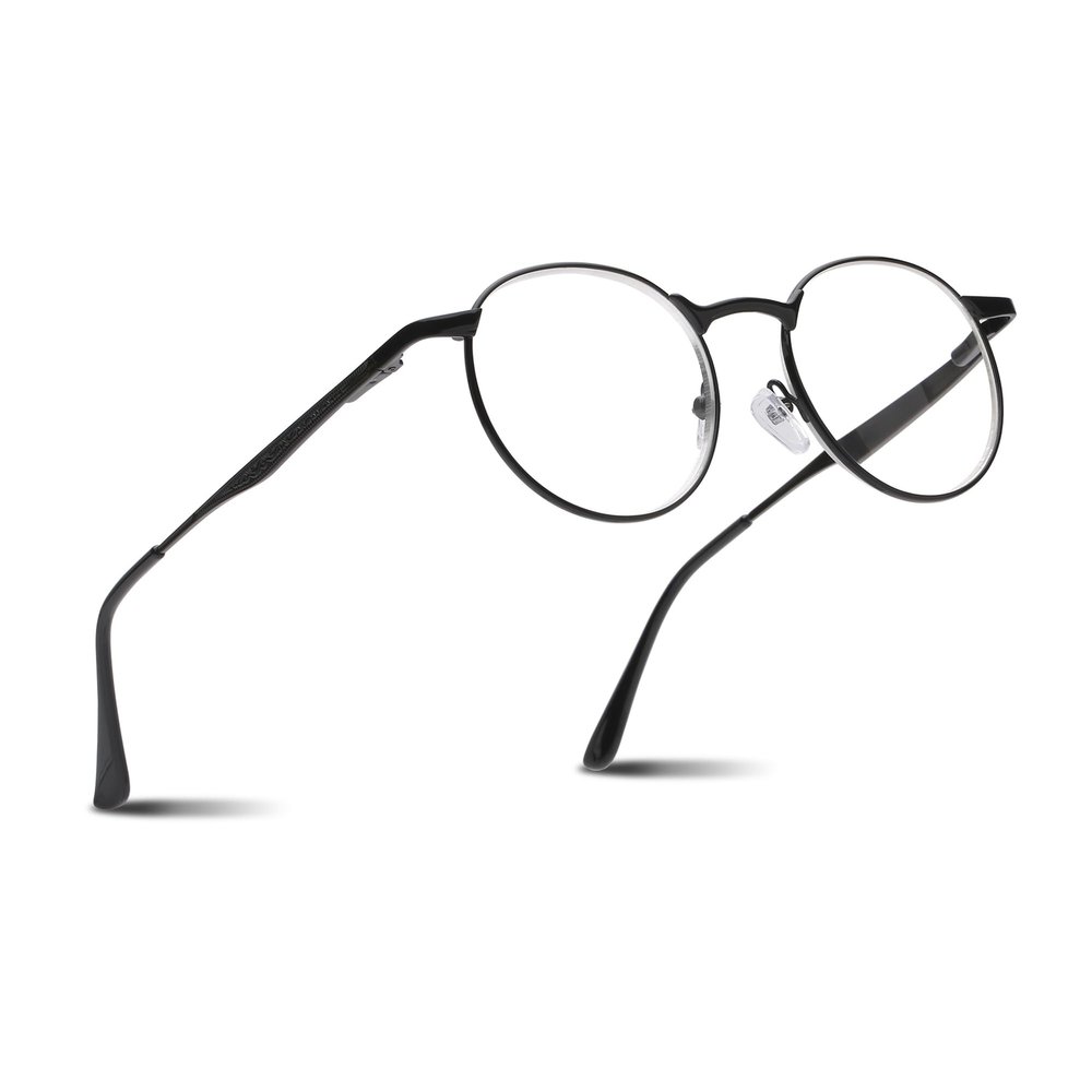 2SeeLife Round Metal Wire Rimmed Reading Glasses for Men & Women  MediumWide Fit, Durable, Spring Hinges, Premium Readers, Black, +3.00