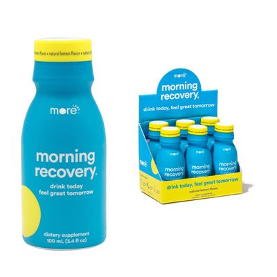 Morning Recovery Electrolyte, Milk Thistle Drink Proprietary Formulation to Hydrate While Drinking, Highly Soluble Liquid DHM, Non GMO, Vegan, Gluten-Free, Original Lemon, Pack of 6