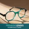 2SeeLife Oversized Hexagon TR-90 Reading Glasses for Men & Women MediumWide Fit, Durable, Spring Hinges, Premium Readers, Emerald, +2.50 view 3