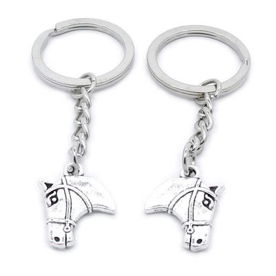 5 PCS Antique Silver Keyrings Keychains Key Ring Chains Tags Clasps AA461 Horse Head