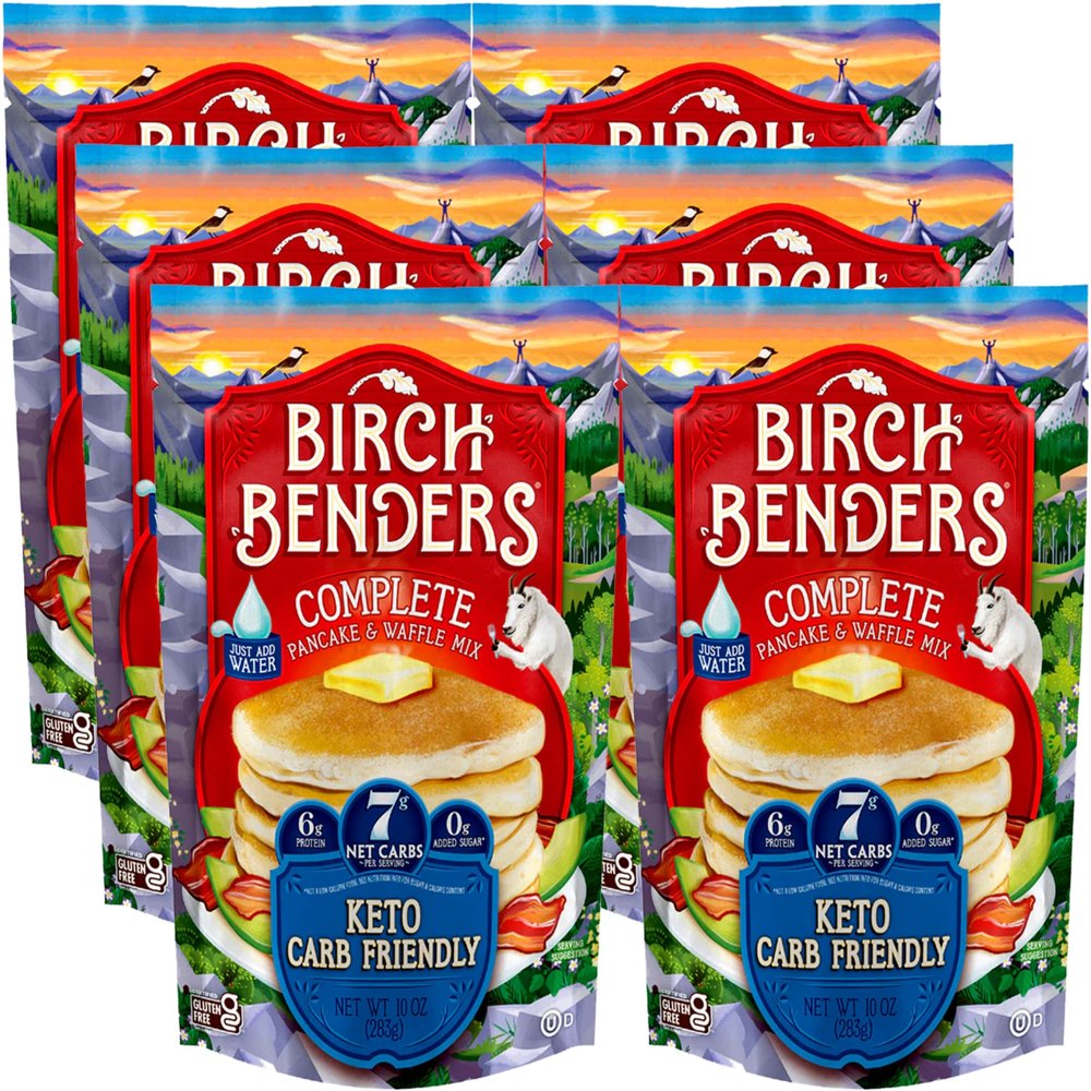 Birch Benders Keto Pancake and Waffle Mix, 10 oz (Pack of 6)