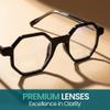 2SeeLife Oversized Hexagon TR-90 Reading Glasses for Men & Women MediumWide Fit, Durable, Spring Hinges, Premium Readers, Black, +1.00 view 3